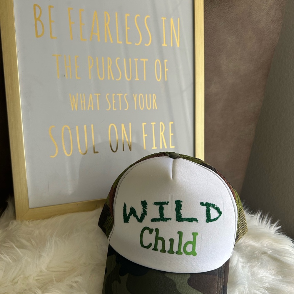 Camo and White Trucker Hat